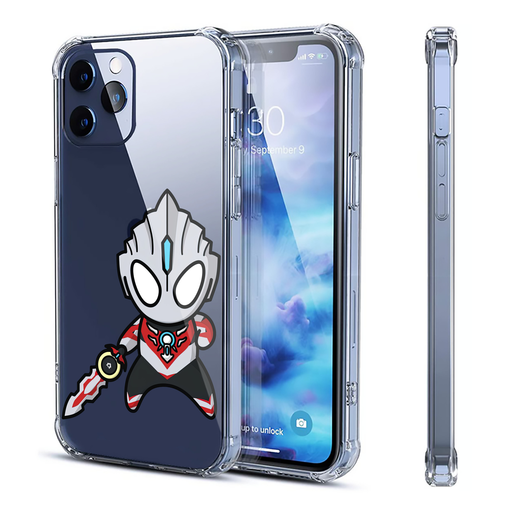 （画像用） ウルトラマン Ultraman 【iPhone 12シリーズ対応】透明スマホケース（クリアソフトケース）